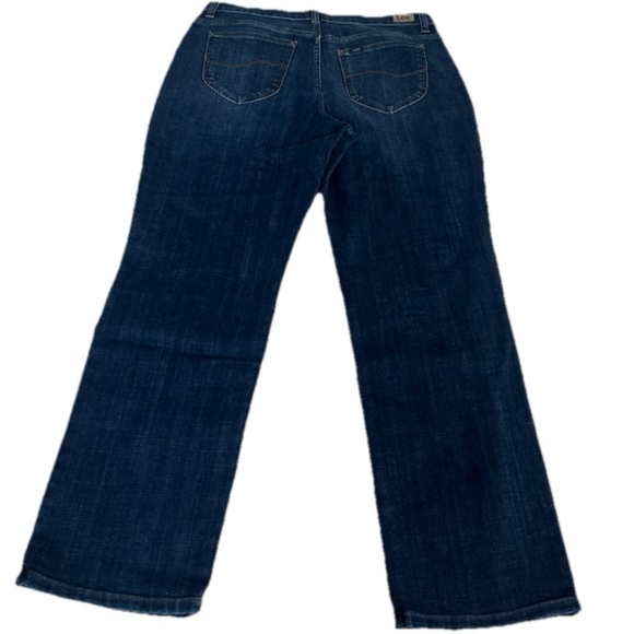 Lee Relaxed Fit Straight Leg Mid Rise Dark Wash Women’s Jeans Size 12 Stretchy - Picture 3 of 8